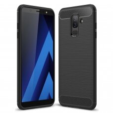 [Užsakomoji prekė] Dėklas skirtas Samsung Galaxy A6 Plus 2018 - Techsuit Carbon Silicone - Juodas