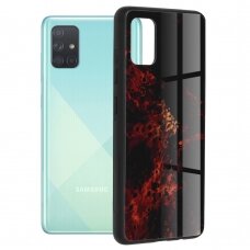 [Užsakomoji prekė] Dėklas skirtas Samsung Galaxy A71 4G - Techsuit Glaze Series - Raudonas Nebula YTX611
