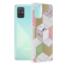 [Užsakomoji prekė] Dėklas skirtas Samsung Galaxy A71 4G - Techsuit Marble Series - Violetinis Hex YTX611