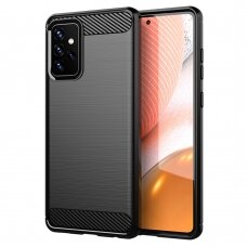 [Užsakomoji prekė] Dėklas skirtas Samsung Galaxy A72 4G / A72 5G - Techsuit Carbon Silicone - Juodas