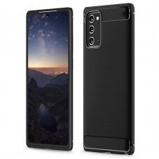 [Užsakomoji prekė] Dėklas skirtas Samsung Galaxy Note 20 / Note 20 5G - Techsuit Carbon Silicone - Juodas