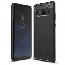 [Užsakomoji prekė] Dėklas skirtas Samsung Galaxy Note 8 - Techsuit Carbon Silicone - Juodas