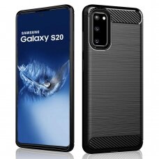 [Užsakomoji prekė] Dėklas skirtas Samsung Galaxy S20 4G / S20 5G - Techsuit Carbon Silicone - Juodas