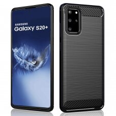 [Užsakomoji prekė] Dėklas skirtas Samsung Galaxy S20 Plus 4G / S20 Plus 5G - Techsuit Carbon Silicone - Juodas