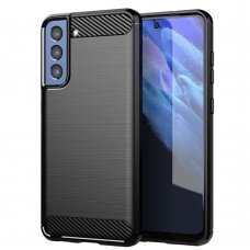 [Užsakomoji prekė] Telefono dėklas Samsung Galaxy S21 FE 5G - Techsuit Carbon Silicone - Juodas
