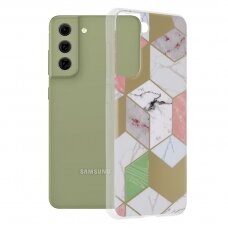 [Užsakomoji prekė] Dėklas skirtas Samsung Galaxy S21 FE 5G - Techsuit Marble Series - Violetinis Hex FET712