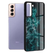 [Užsakomoji prekė] Dėklas skirtas Samsung Galaxy S21 Plus 5G - Techsuit Glaze Series - Mėlynas Nebula VOS129