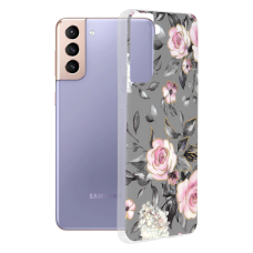 [Užsakomoji prekė] Dėklas skirtas Samsung Galaxy S21 Plus 5G - Techsuit Marble Series - Bloom of Ruth Pilkas VOS129
