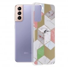 [Užsakomoji prekė] Dėklas skirtas Samsung Galaxy S21 Plus 5G - Techsuit Marble Series - Violetinis Hex