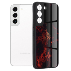 [Užsakomoji prekė] Dėklas skirtas Samsung Galaxy S22 5G - Techsuit Glaze Series - Raudonas Nebula DRE653