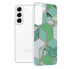 [Užsakomoji prekė] Dėklas skirtas Samsung Galaxy S22 5G - Techsuit Marble Series - Žalias Hex DRE653