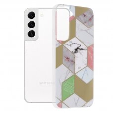 [Užsakomoji prekė] Dėklas skirtas Samsung Galaxy S22 5G - Techsuit Marble Series - Violetinis Hex DRE653