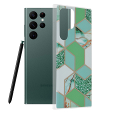 [Užsakomoji prekė] Dėklas skirtas Samsung Galaxy S22 Ultra 5G - Techsuit Marble Series - Žalias Hex JPA754
