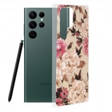 [Užsakomoji prekė] Dėklas skirtas Samsung Galaxy S22 Ultra 5G - Techsuit Marble Series - Mary Berry Nude JPA754