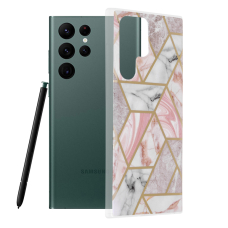[Užsakomoji prekė] Dėklas skirtas Samsung Galaxy S22 Ultra 5G - Techsuit Marble Series - Rožinis Hex JPA754