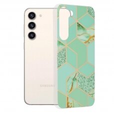 [Užsakomoji prekė] Dėklas skirtas Samsung Galaxy S23 Plus - Techsuit Marble Series - Žalias Hex GIJ593