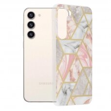 [Užsakomoji prekė] Dėklas skirtas Samsung Galaxy S23 Plus - Techsuit Marble Series - Rožinis Hex GIJ593