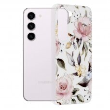 [Užsakomoji prekė] Dėklas skirtas Samsung Galaxy S23 - Techsuit Marble Series - Chloe Baltas