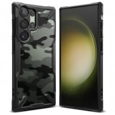 [Užsakomoji prekė] Dėklas skirtas Samsung Galaxy S23 Ultra - Ringke Fusion X Design - Camo Juodas