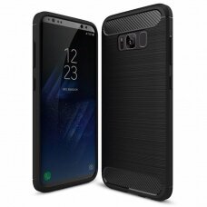 [Užsakomoji prekė] Dėklas skirtas Samsung Galaxy S8 Plus - Techsuit Carbon Silicone - Juodas