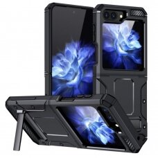[Užsakomoji prekė] Dėklas Samsung Galaxy Z Flip5 - Techsuit Hybrid Armor Kickstand - Juodas