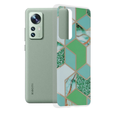 [Užsakomoji prekė] Dėklas skirtas Xiaomi 12 / 12X - Techsuit Marble Series - Žalias Hex