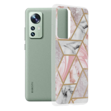 [Užsakomoji prekė] Dėklas skirtas Xiaomi 12 / 12X - Techsuit Marble Series - Rožinis Hex