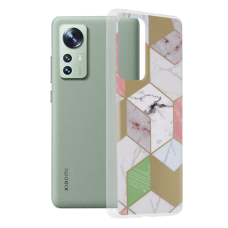 [Užsakomoji prekė] Dėklas skirtas Xiaomi 12 / 12X - Techsuit Marble Series - Violetinis Hex