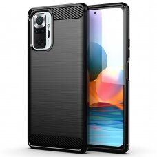 [Užsakomoji prekė] Dėklas skirtas Xiaomi Redmi Note 10 Pro / Note 10 Pro Max - Techsuit Carbon Silicone - Juodas