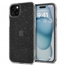 [Užsakomoji prekė] Dėklas iPhone 15 - Spigen Liquid Crystal Glitter - Skaidrus - Blizgučiai