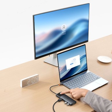 Baseus Metal Gleam Series HUB 10in1 USB-C – USB-C PD / USB-C / 3x USB-A / 2x HDMI / RJ-45 / SD / TF – juodas 8