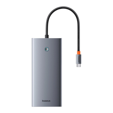 Baseus PortalJoy Series HUB 13in1 USB-C – 2x HDMI / DP / VGA / USB-A 3.1 / USB-C 3.1 / USB-A 2.0 / PD / RJ45 / SD / TF / AUX – pilkas 1