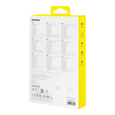 Baseus PortalJoy Series HUB 13in1 USB-C – 2x HDMI / DP / VGA / USB-A 3.1 / USB-C 3.1 / USB-A 2.0 / PD / RJ45 / SD / TF / AUX – pilkas 5