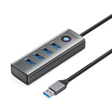 USB šakotuvas Hub Orico PDD4U-U3 4x USB-A 3.0 – pilkas