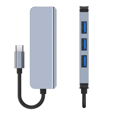 HUB Tech-Protect V1 4in1 USB-C - 3x USB-A 2.0 / USB-A 3.0 - pilkas 7 HUB Tech-Protect V1 4in1 USB-C - 3x USB-A 2.0 / USB-A 3.0 - pilkas 7