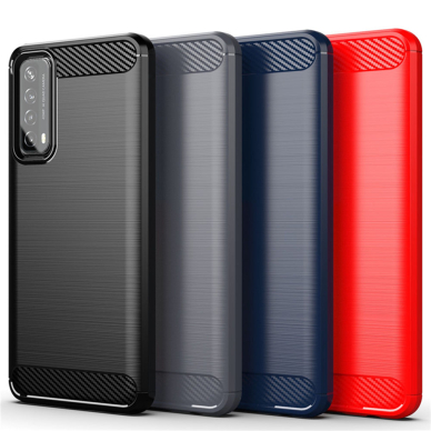 Akcija! Dėklas skirtas Huawei P Smart 2021 - Techsuit Carbon Silicone - Juodas  6
