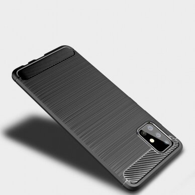 [Užsakomoji prekė] Dėklas skirtas Huawei P40 Lite E - Techsuit Carbon Silicone - Juodas 3