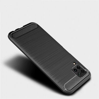 [Užsakomoji prekė] Dėklas skirtas Huawei P40 Lite - Techsuit Carbon Silicone - Juodas 4