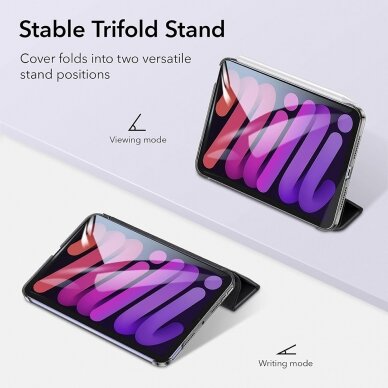 [Užsakomoji prekė] Dėklas iPad mini 6 (2021) - ESR Ascend Trifold - Juodas 3