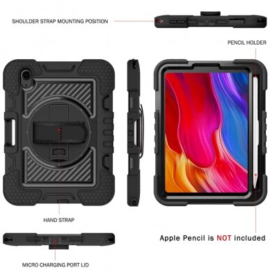[Užsakomoji prekė] Dėklas skirtas iPad mini 6 (2021) - Techsuit StripeShell 360 - Rožinis 3