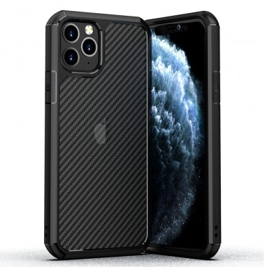 [Užsakomoji prekė] Dėklas skirtas iPhone 11 Pro Max - Techsuit Carbon Fuse - Juodas  1