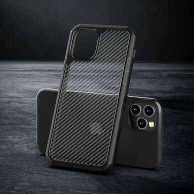 [Užsakomoji prekė] Dėklas skirtas iPhone 11 Pro Max - Techsuit Carbon Fuse - Juodas  5
