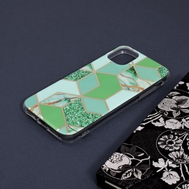 [Užsakomoji prekė] Dėklas skirtas iPhone 11 - Techsuit Marble Series - Žalias Hex  3