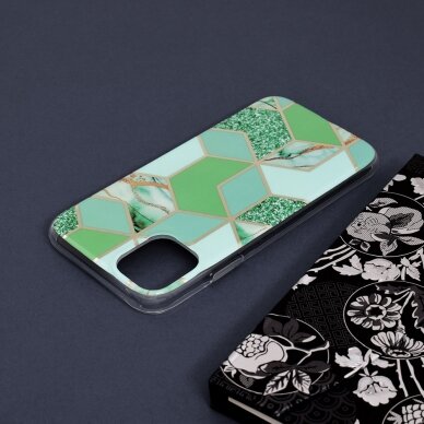 [Užsakomoji prekė] Dėklas skirtas iPhone 11 - Techsuit Marble Series - Žalias Hex  4