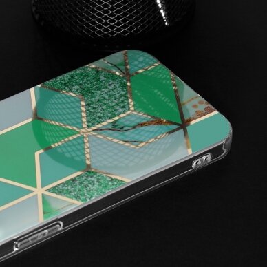 [Užsakomoji prekė] Dėklas skirtas iPhone 11 - Techsuit Marble Series - Žalias Hex  5