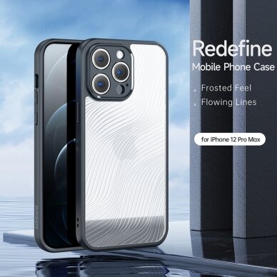 [Užsakomoji prekė] Telefono dėklas iPhone 12 Pro Max - Dux Ducis Aimo Series - Juodas  2