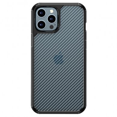 [Užsakomoji prekė] Telefono dėklas iPhone 12 Pro Max - Techsuit Carbon Fuse - Juodas  1