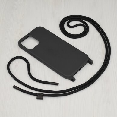 [Užsakomoji prekė] Dėklas skirtas iPhone 12 Pro Max - Techsuit Crossbody Lanyard - Juodas  1