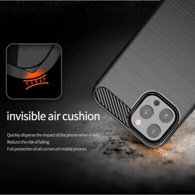 [Užsakomoji prekė] Dėklas skirtas iPhone 13 Pro Max - Techsuit Carbon Silicone - Juodas  3