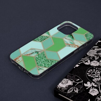 [Užsakomoji prekė] Dėklas skirtas iPhone 13 Pro Max - Techsuit Marble Series - Žalias Hex  3